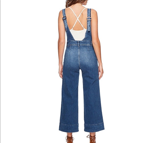 NWT $128 Free People A line overalls in blue - Picture 4 of 8
